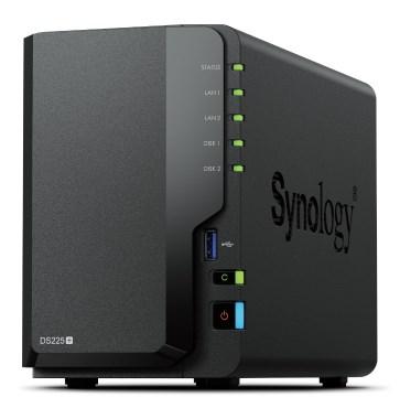 NAS server Synology DS225+ 2-bay desktop, Intel Celeron J4125, 2 GB DDR4, Synology DSM, sort (kun Synology HDD)