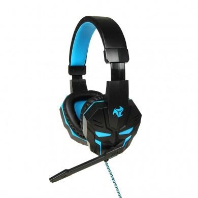 Gaming headset iBox X8 med bøjle – kablet, sort/blå billede