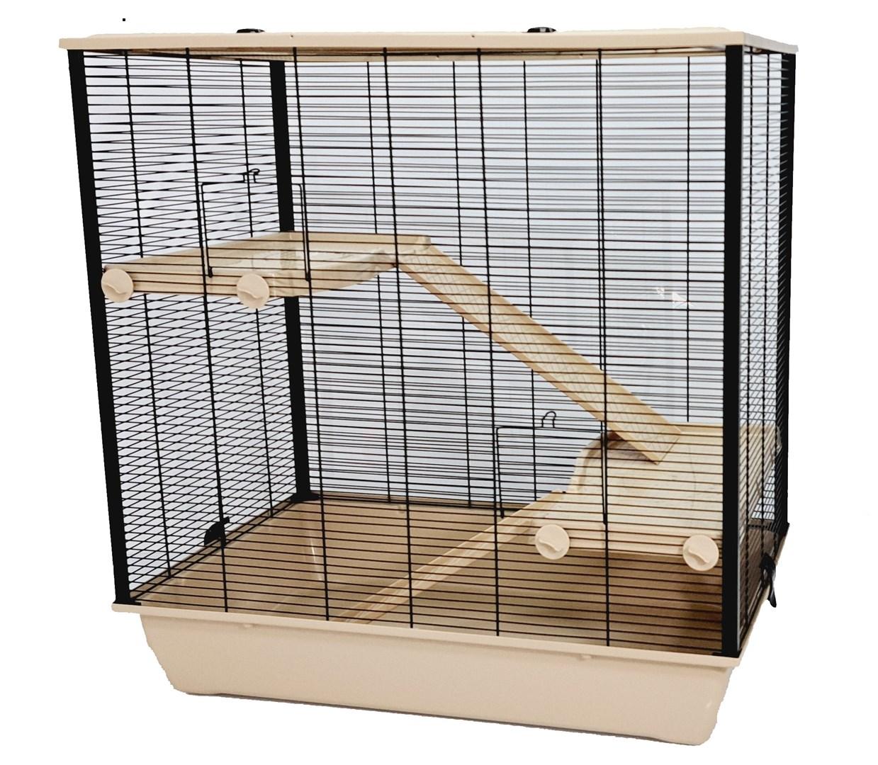 Hamsterbur INTER-ZOO Frodo+ med plastbakke – beige