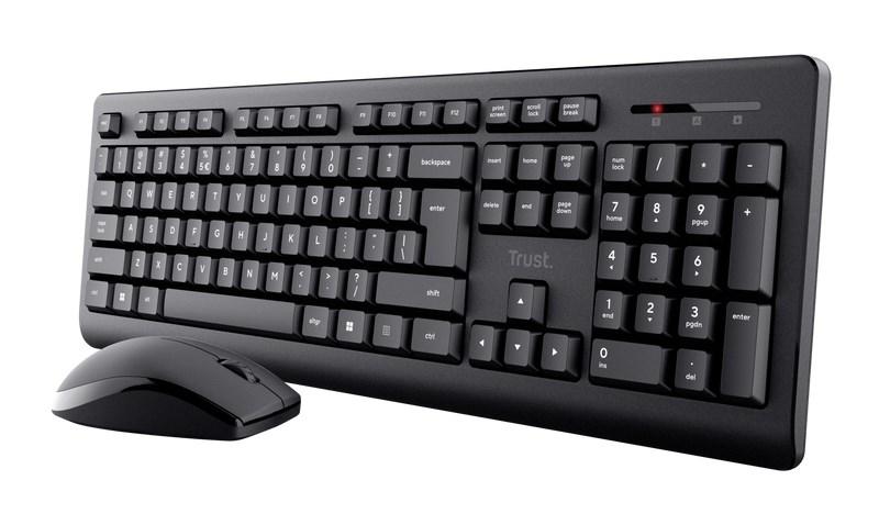 Trådløst tastatur og mus - Trust Primo, sort