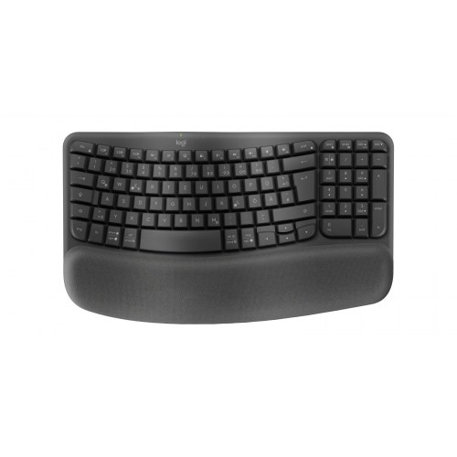 Trådløst tastatur Logitech Wave Keys - ergonomisk, fuld størrelse, grafit