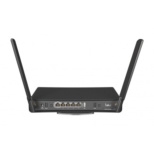 Wi‑Fi 6 router – MikroTik hAP ax3, dual‑band, Gigabit, sort
