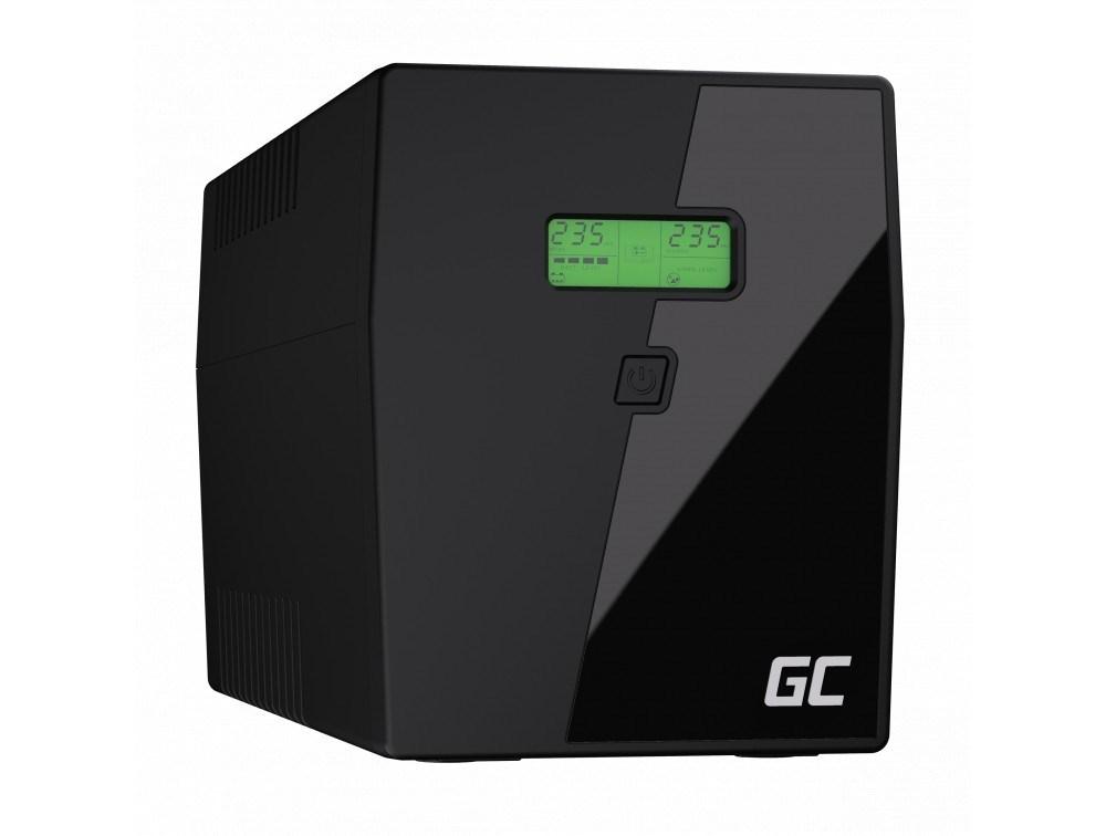 UPS strømforsyning – Green Cell UPS09 Line-Interactive, 3 kVA / 1.400 W, 5x Schuko