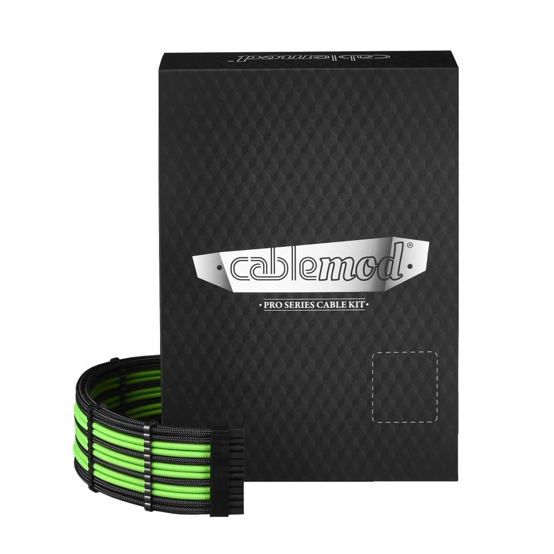 Strømkabelsæt til pc - CableMod Pro Series, sort/grøn billede