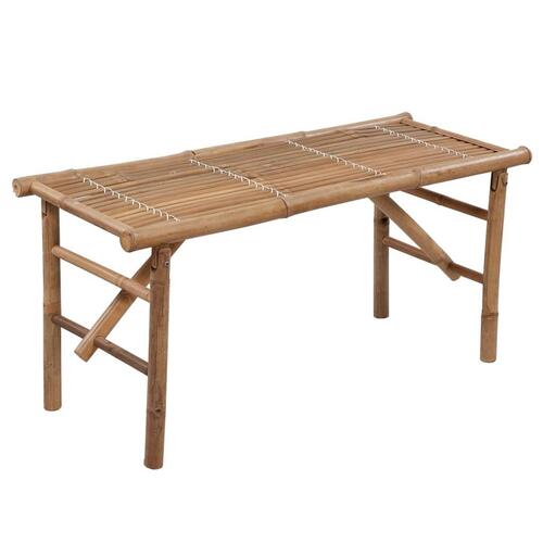 Foldbar havebænk med hynde 118 cm bambus
