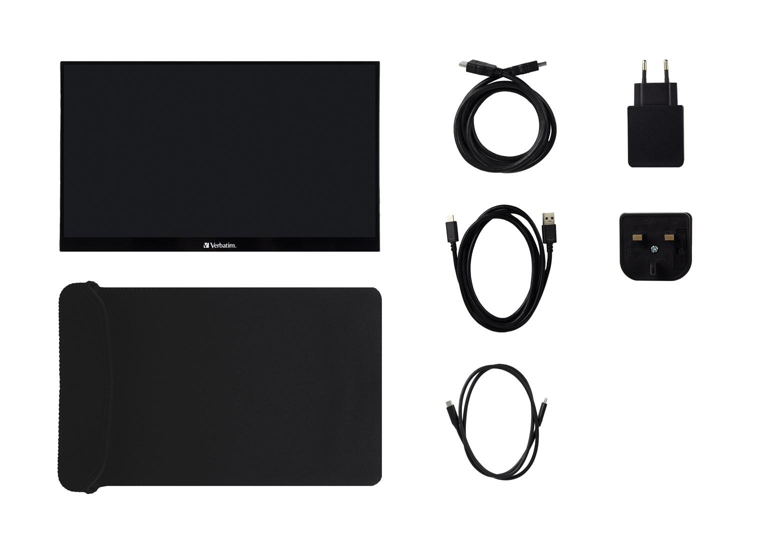 Skærm 14" Full HD touch - Verbatim, sort billede