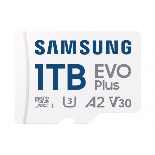 MicroSD hukommelseskort 1 TB Samsung EVO Plus (2024) UHS-I U3 A2 V30 + SD-adapter