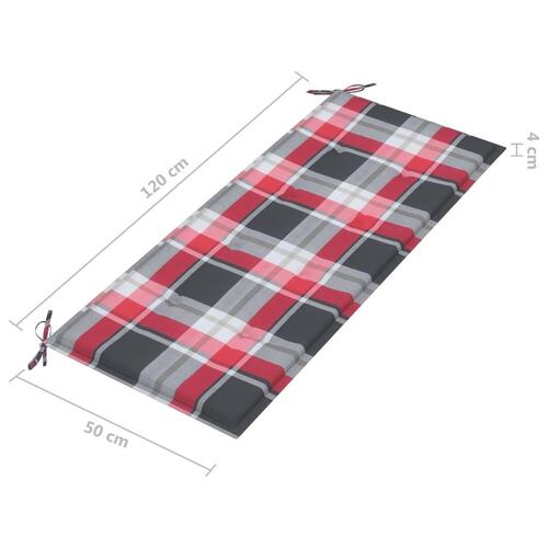 Foldbar havebænk med hynde 118 cm bambus