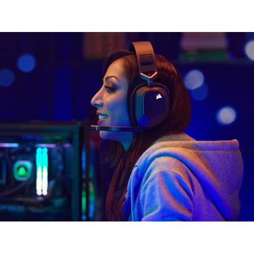 Gaming headset trådløst - Corsair HS80 RGB, over‑ear