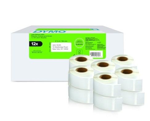 Etiketter til labelprinter DYMO hvid, 25 × 54 mm, 12 ruller