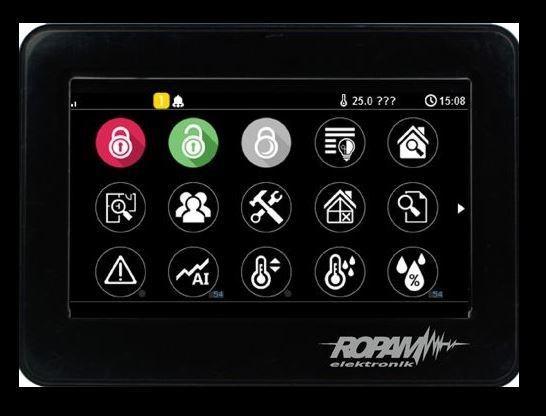 Alarm betjeningspanel med touch – ROPAM TPR-4BS-P, plan montering