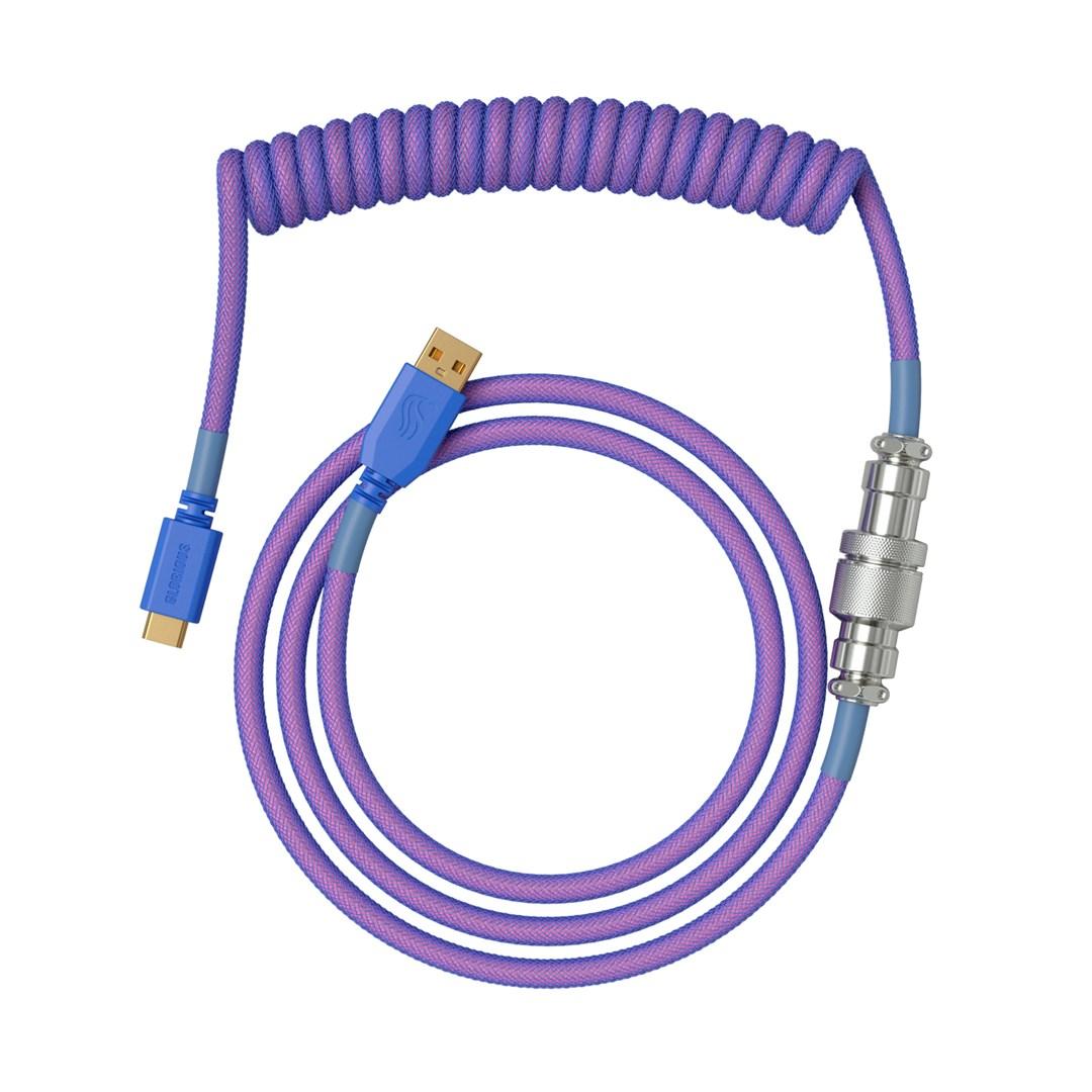 USB-kabel Glorious GMMK Coiled Cable – Nebula (USB-C til USB-A)