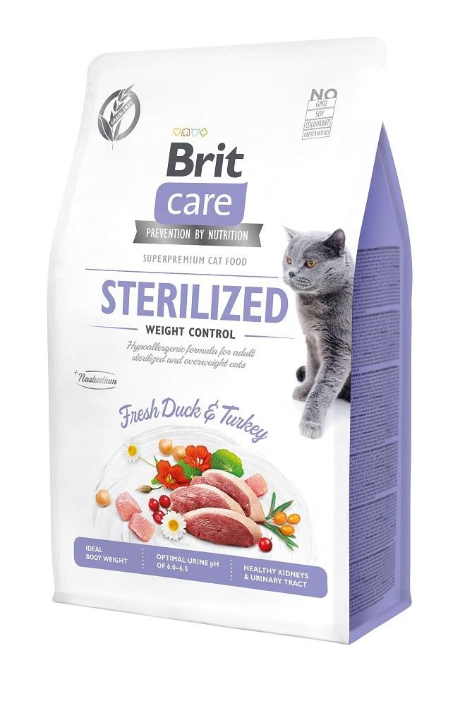 Kattemad til steriliserede katte – Brit Care Grain-Free Sterilized Weight Control, and & kalkun, 2 kg billede