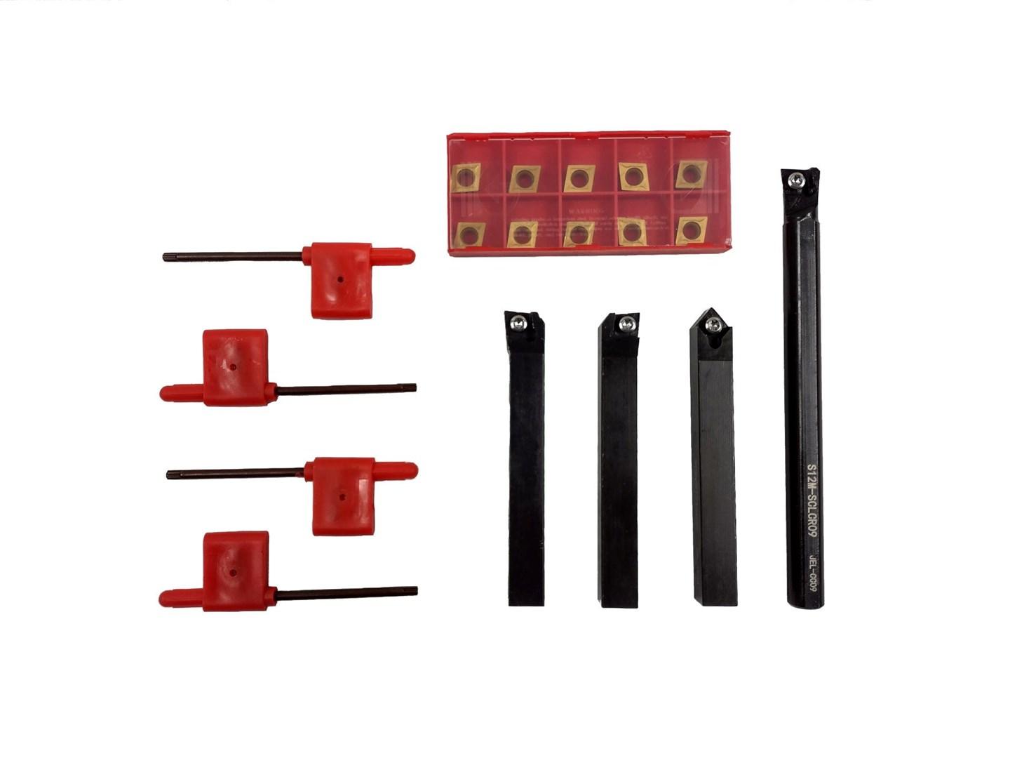 Drejestål sæt 12 mm med udskiftelige vendeskær – SILVER, 18 dele