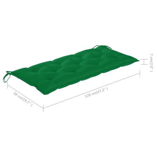 Foldbar havebænk med hynde 118 cm bambus
