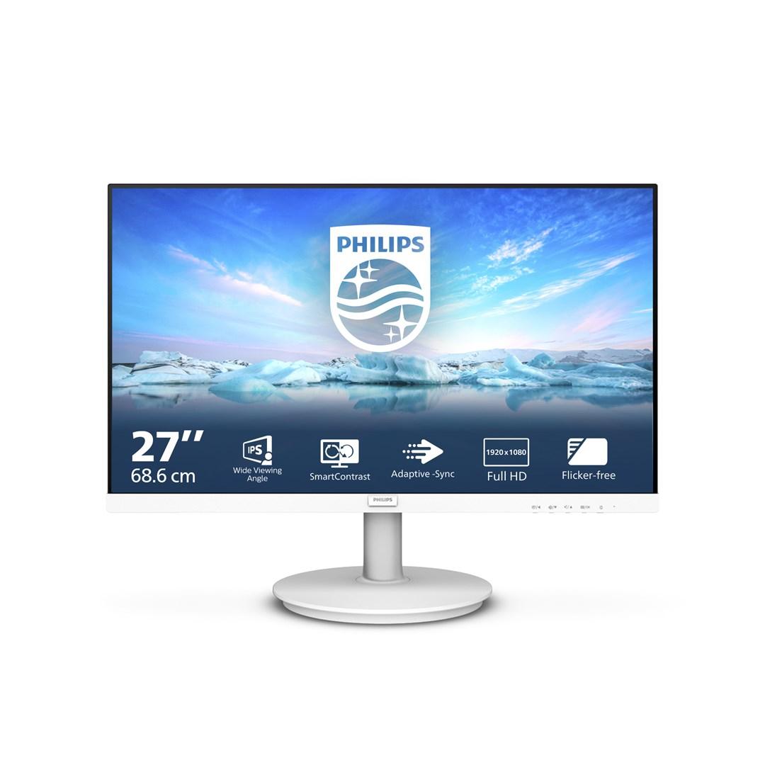 Skærm 27" Philips V Line - Full HD IPS, 75 Hz, hvid billede