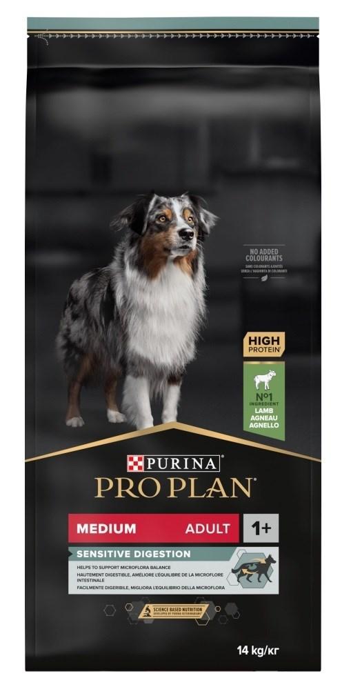 Purina Medium Adult Sensitive Digestion with OPTIDIGEST, Voksen, Maxi (26 - 44 kg), Lam, 14 kg