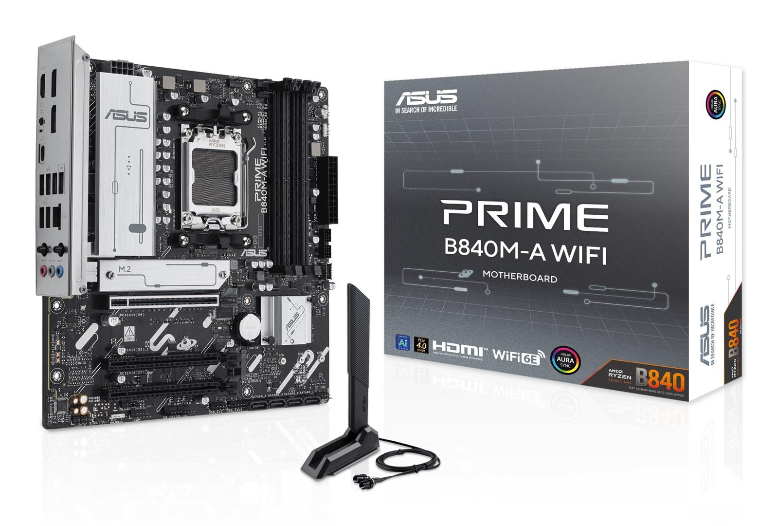 Bundkort ASUS Prime B840M-A WiFi - AMD B840, Socket AM5, micro ATX billede