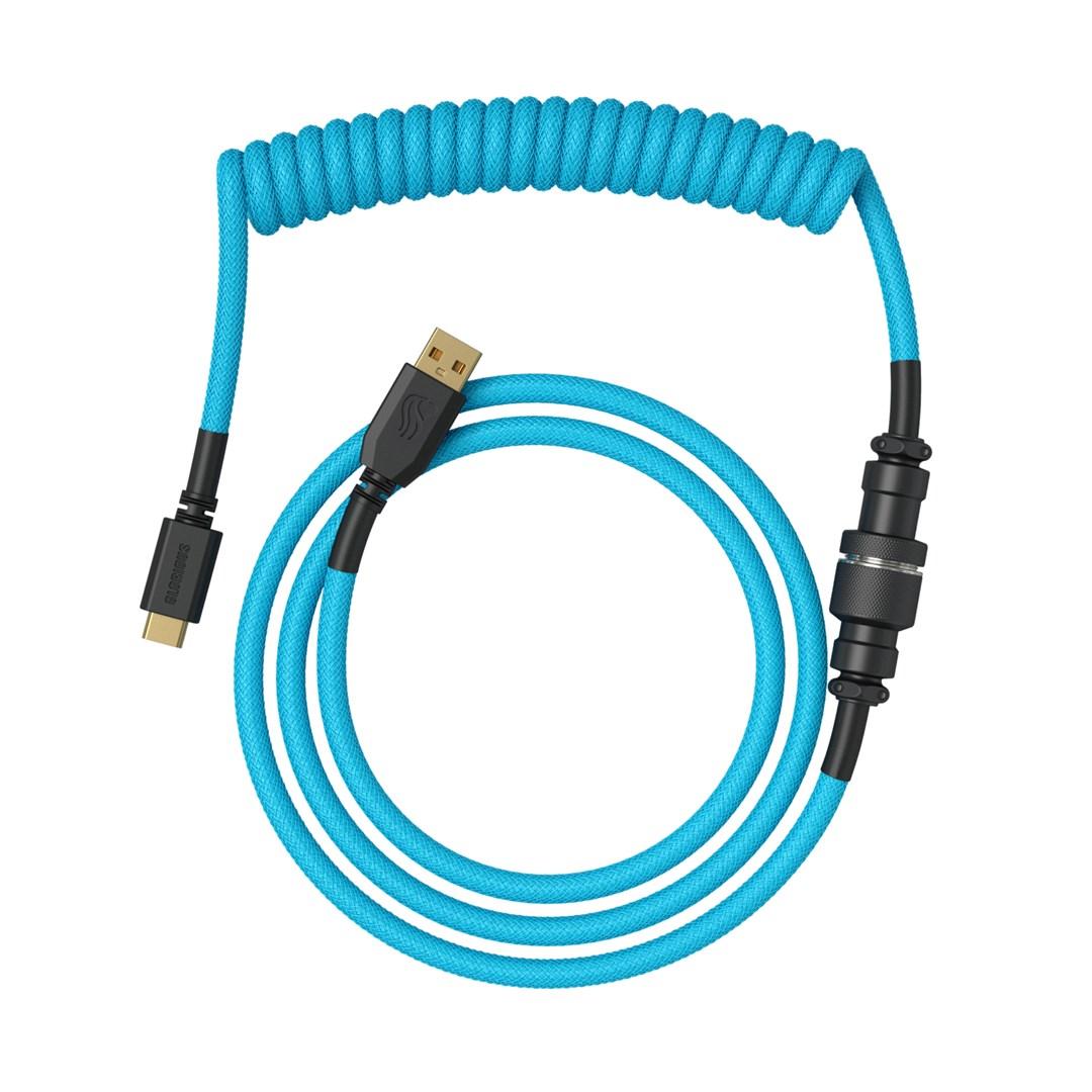 USB-kabel Glorious GMMK Coiled Cable – Electric Blue
