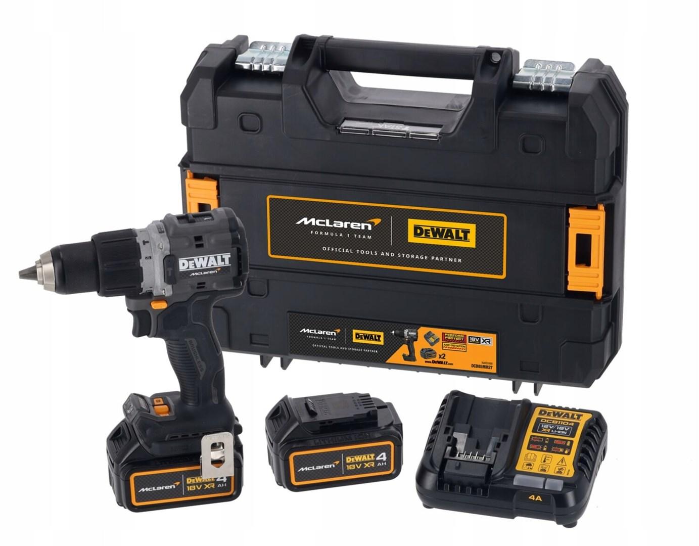 batteridrevet slagboremaskine 18V, 2x4Ah, XR, DeWalt [DCD85MM2T-QW] edition MCLAREN