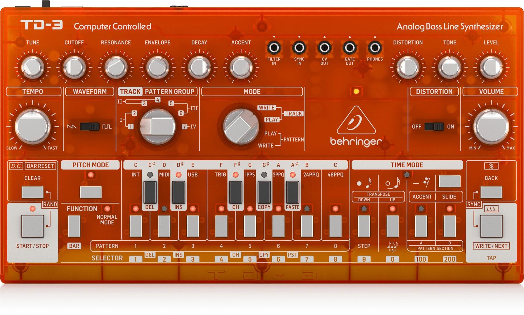 Behringer TD-3-SB, Analog synthesizer, Rød, DC, 9 V, 305 mm, 165 mm