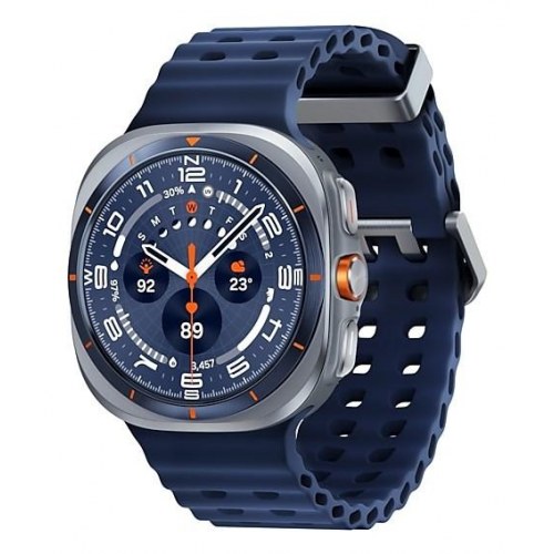 Smartwatch Samsung Galaxy Watch Ultra 47 mm – 1,5" Super AMOLED, 4G eSIM, titanium, blå rem