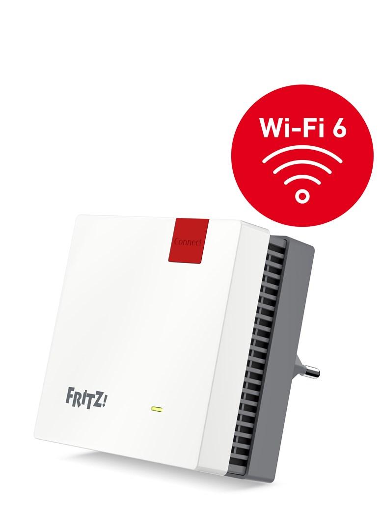 Wi‑Fi forstærker FRITZ! Repeater 1200 AX - Wi‑Fi 6, 3000 Mbit/s, hvid billede