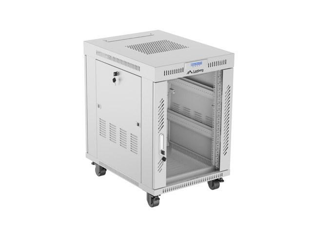 Lanberg - Rack kabinet - flad pakke - med 6 køleblæsere - fritstående - RAL 7035, grå - 15U - 19