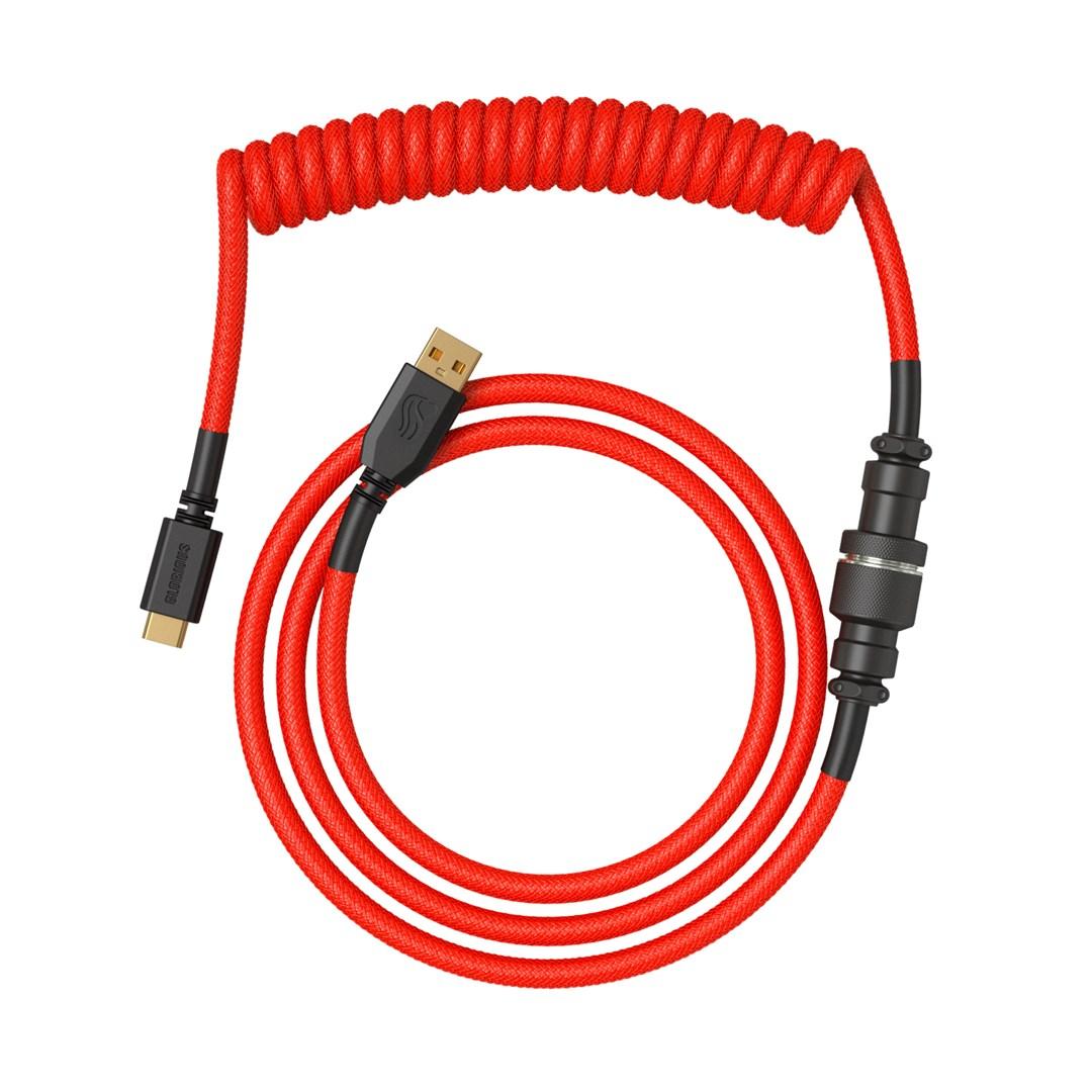 USB-kabel GLORIOUS GMMK Coiled Cable – Crimson Red (USB-A til USB-C)