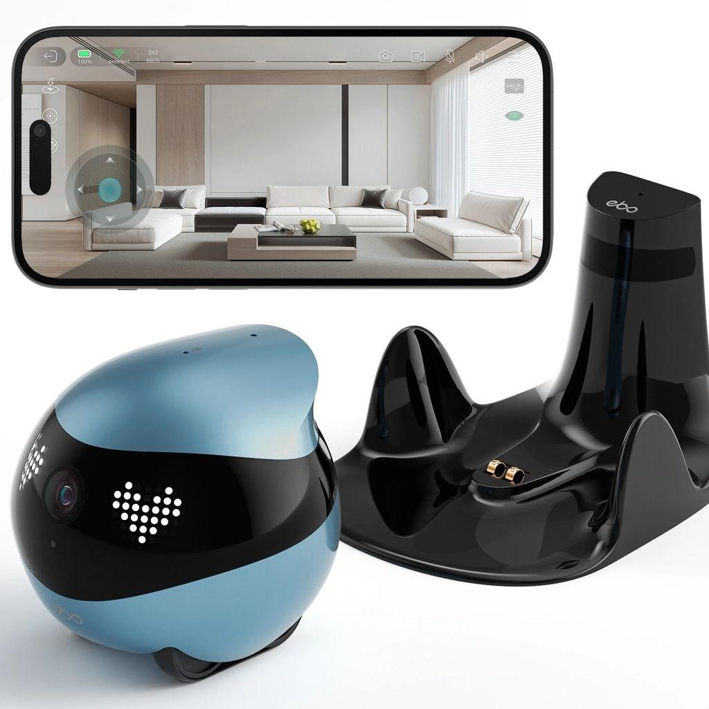 Interaktiv robot til hjemmemonitorering enabot EBO Air 2 blå