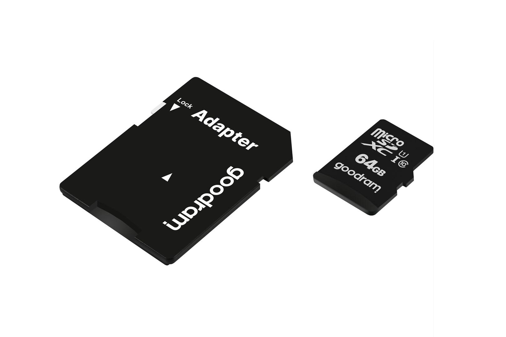 Hukommelseskort MicroSDXC 64 GB – Goodram Class 10 UHS-I (med SD-adapter)