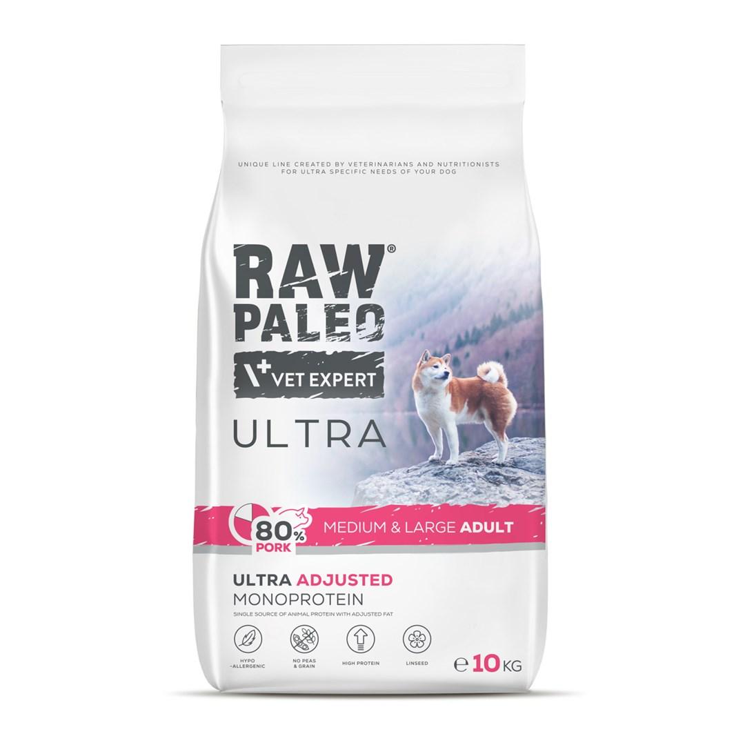 Hundefoder tørfoder VetExpert Raw Paleo Ultra Pork Medium & Large Adult 10 kg
