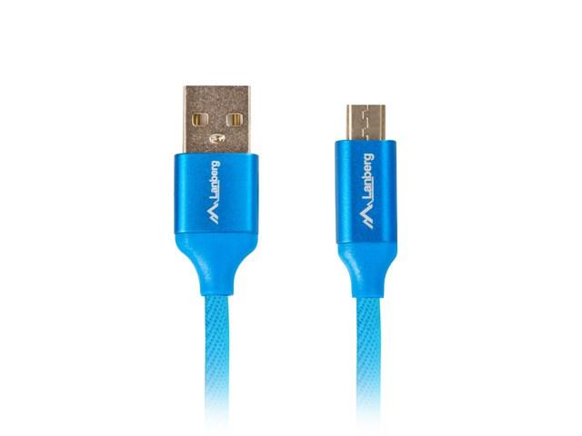 USB-kabel micro-B til USB-A 2.0 1 m - Lanberg, blå billede
