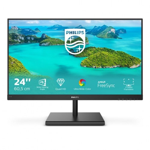 Skærm 24" Philips E Line 245E1S – 2K QHD IPS, 75 Hz, sort
