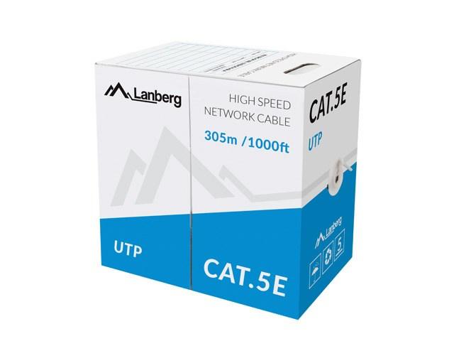 Lanberg CAT 5e Ikke afskærmet parsnoet (UTP) 305m Bulkkabel Pantone cool gray 5C