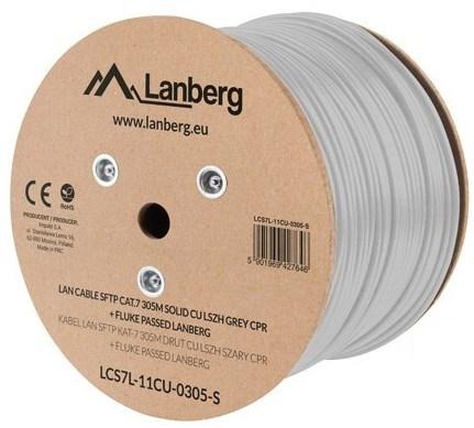 Netværkskabel Lanberg Cat7 S/FTP, 305 m - hvid, 23 AWG, PVC kappe billede
