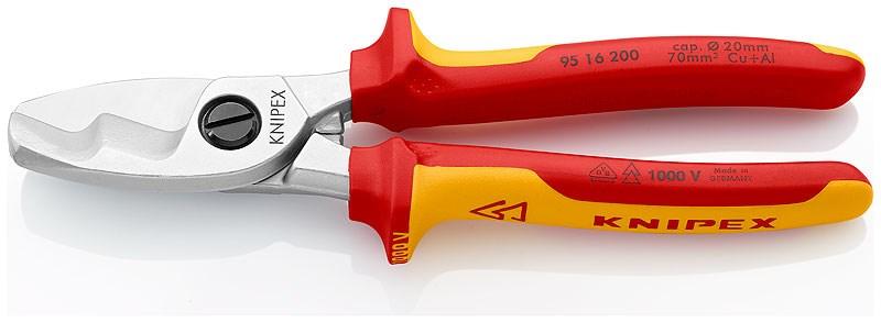 Kabelsaks KNIPEX 95 16 200 - håndkabelsaks, 200 mm billede