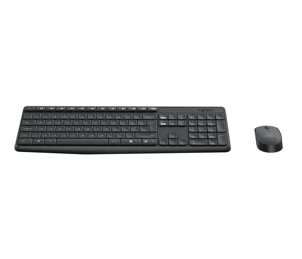 Trådløst tastatur og mus Logitech MK235 - grå, CZ-layout billede