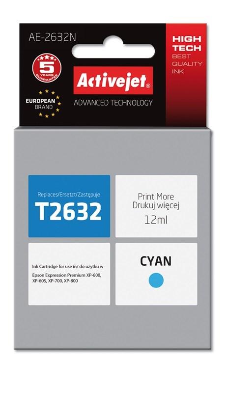 Blækpatron til Epson – Activejet AE-2632N T2632, cyan, 12 ml (XL)