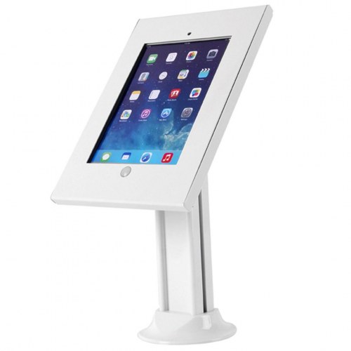 Tablet holder med lås – Maclean MC-677 bordstander til iPad 2/3/4/Air, hvid