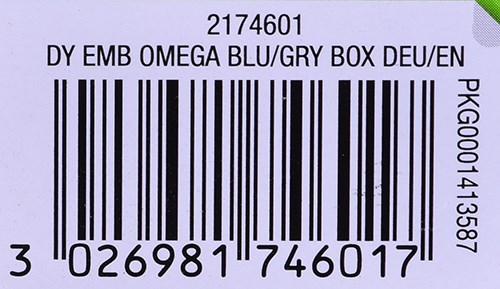 Etiketmaskine DYMO Omega - 9 mm x 2 m, blå/hvid billede