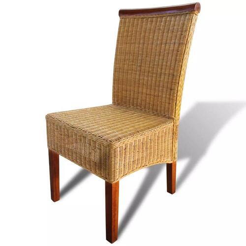 Spisebordsstole 6 stk. naturlig rattan brun