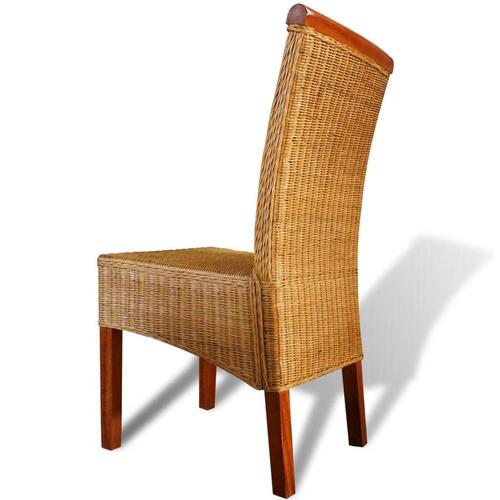 Spisebordsstole 6 stk. naturlig rattan brun