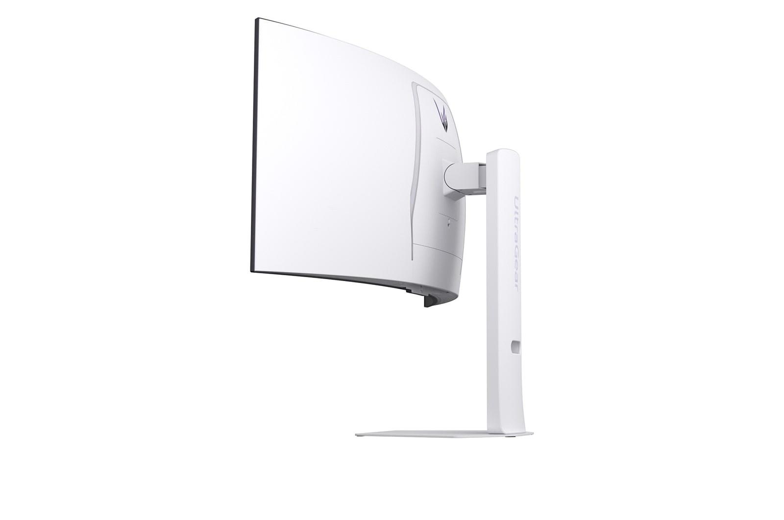 Gaming skærm LG UltraGear 34" buet OLED (3440×1440, 240 Hz) - hvid billede