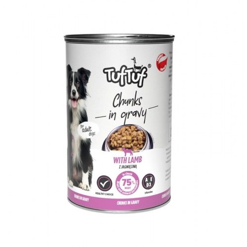 Hundefoder vådfoder TufTuf – Chunks i sauce med lam, 415 g
