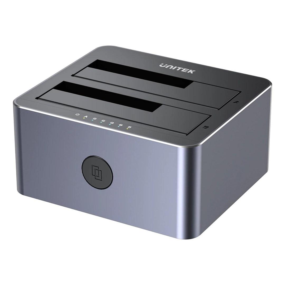 Harddisk dockingstation UNITEK – 2x SATA 2,5"/3,5" med offline kloning og USB 5 Gbit/s billede