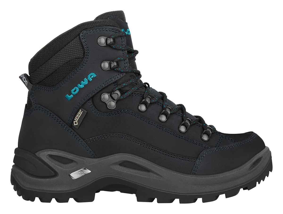 Vandrestøvler til kvinder LOWA Renegade GTX - asfalt/turkis, UK 6 (39,5) billede