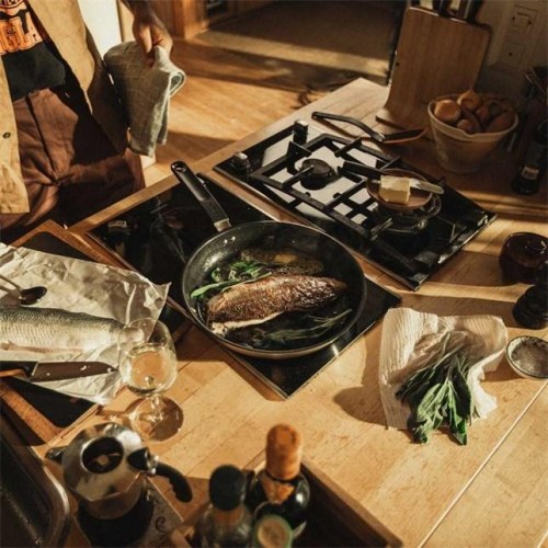 Stegepande 28 cm – Fiskars Functional Form, rustfrit stål, keramisk belægning