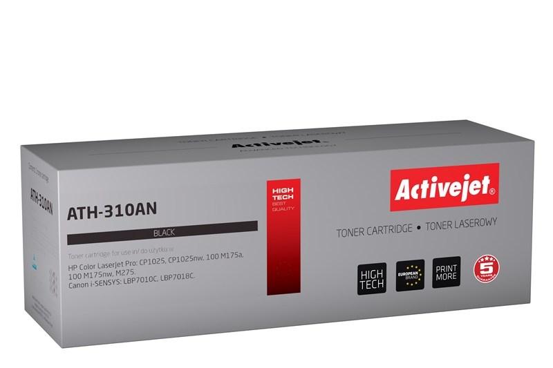 Toner til laserprinter Activejet ATH-310AN – sort, kompatibel med HP 126A CE310A og Canon CRG-729B, 1.200 sider