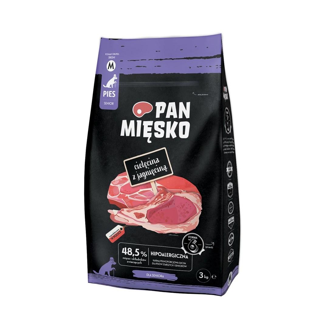 Hundefoder tørfoder PAN MIĘSKO kalv med lam M – 3 kg